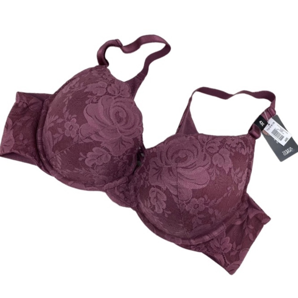 Torrid Women's Plus Size Mauve Lace 360º XO Push-Up Plunge Bra - Picture 7 of 9